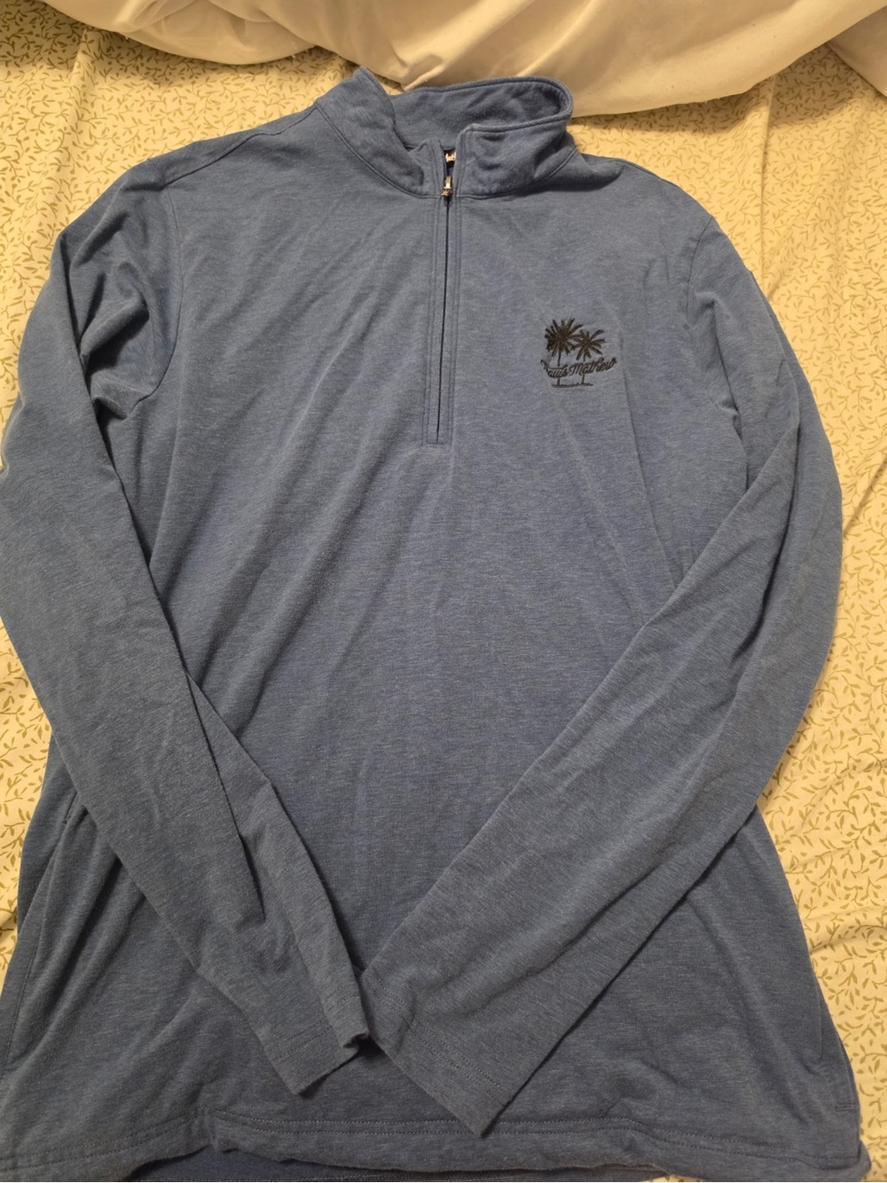 Travis Mathew Men's Light Blue Quarter-Zip Pullover